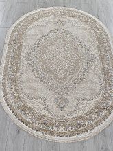 Ковер в гостиную серый MOSSO 27226A BEIGE / NAVY Овал