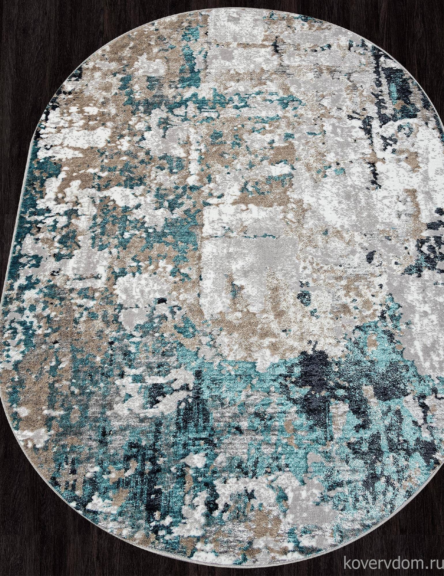 Ковер PARADIZE-A 01632A GREY / TURQUOISE Овал Ковер PARADIZE-A 01632A GREY / TURQUOISE Овал