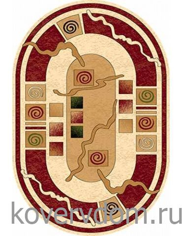 Ковер OLYMPOS d077 CREAM-RED Овал Ковер OLYMPOS d077 CREAM-RED Овал