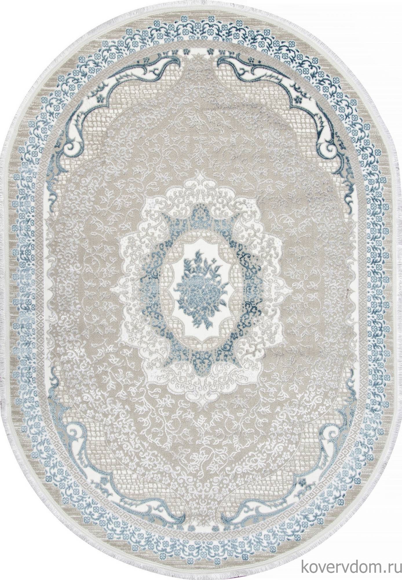 Ковер ALFANI Q010A BLUE FDY / CREAM SHRINK Овал