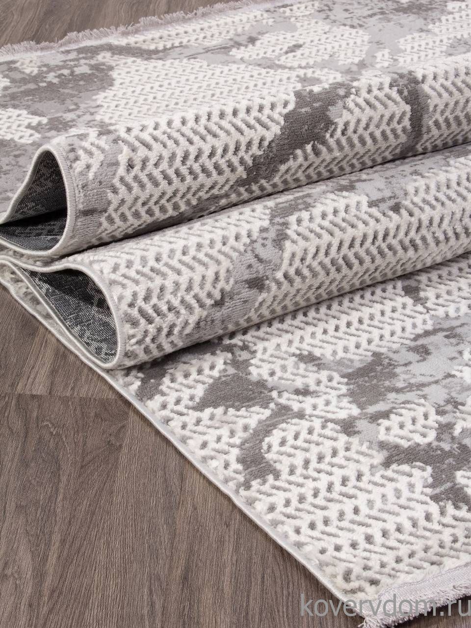 Ковер ALANYA 22565A WHITE / GREY SHR Ковер ALANYA 22565A WHITE / GREY SHR