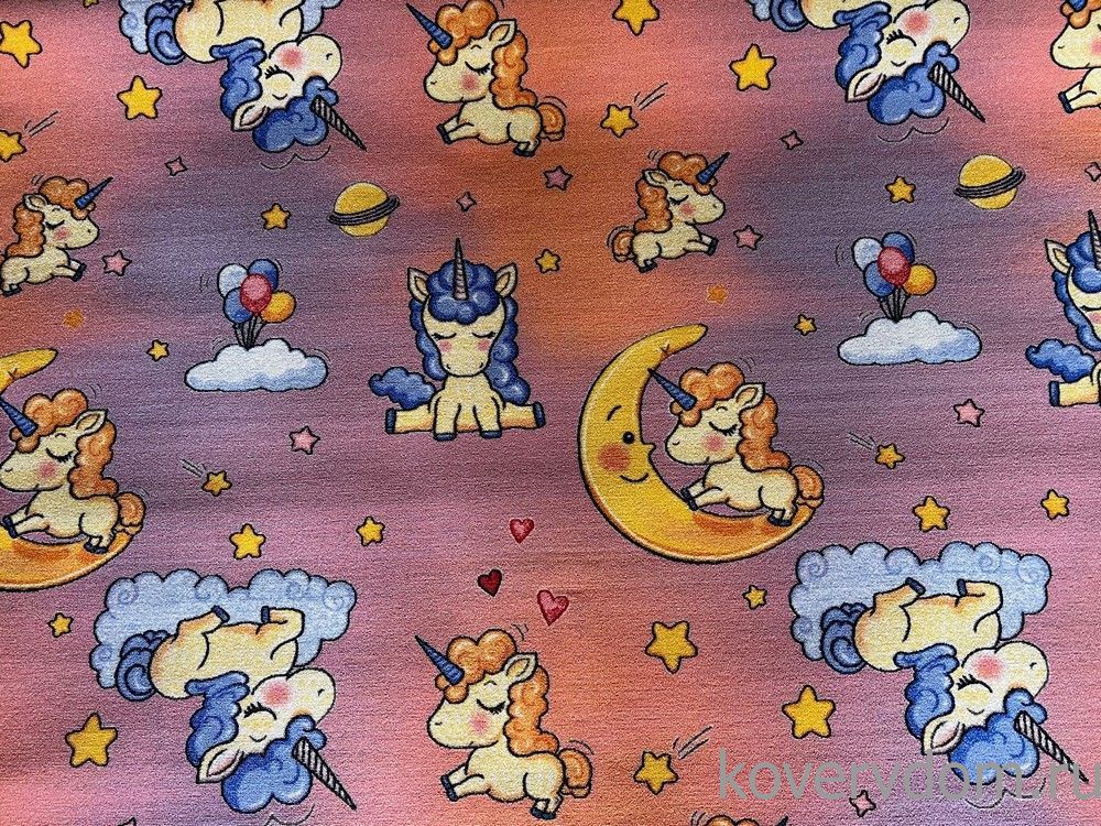 Детский ковер-палас ВЕСЕЛЫЕ ЕДИНОРОГИ 2228  розовый  Детский ковер-палас ВЕСЕЛЫЕ ЕДИНОРОГИ 2228  розовый